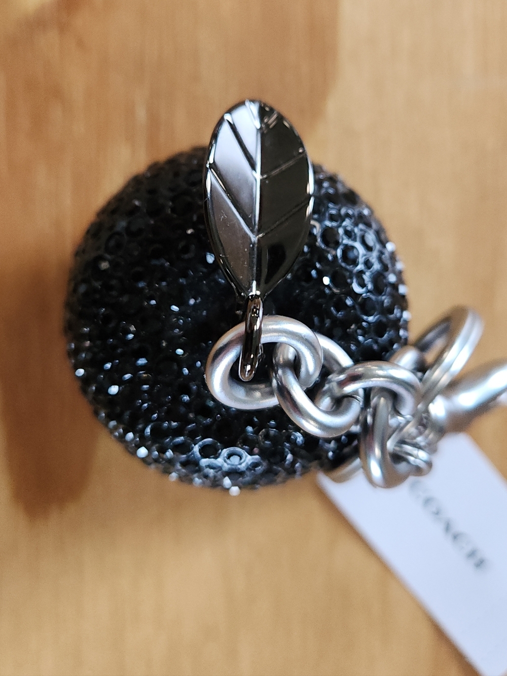 Coach Crystal Black Apple Bag Charm - Picture 6 of 8
